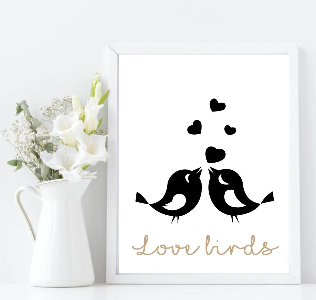 Love Birds Print | Romantic Wall Art - Larosier Prints