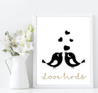 Love Birds Print | Romantic Wall Art - Larosier Prints
