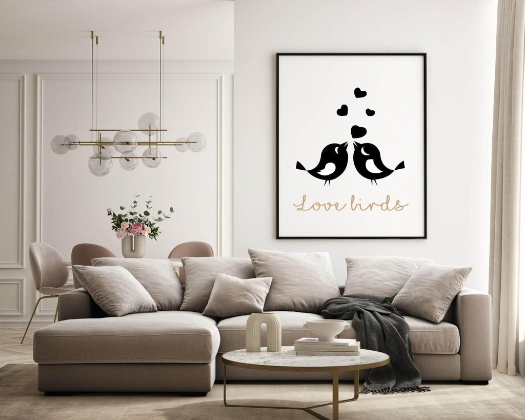 Love Birds Print | Romantic Wall Art - Larosier Prints