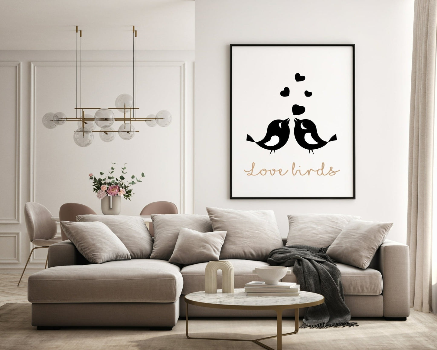 Love Birds Print | Romantic Wall Art