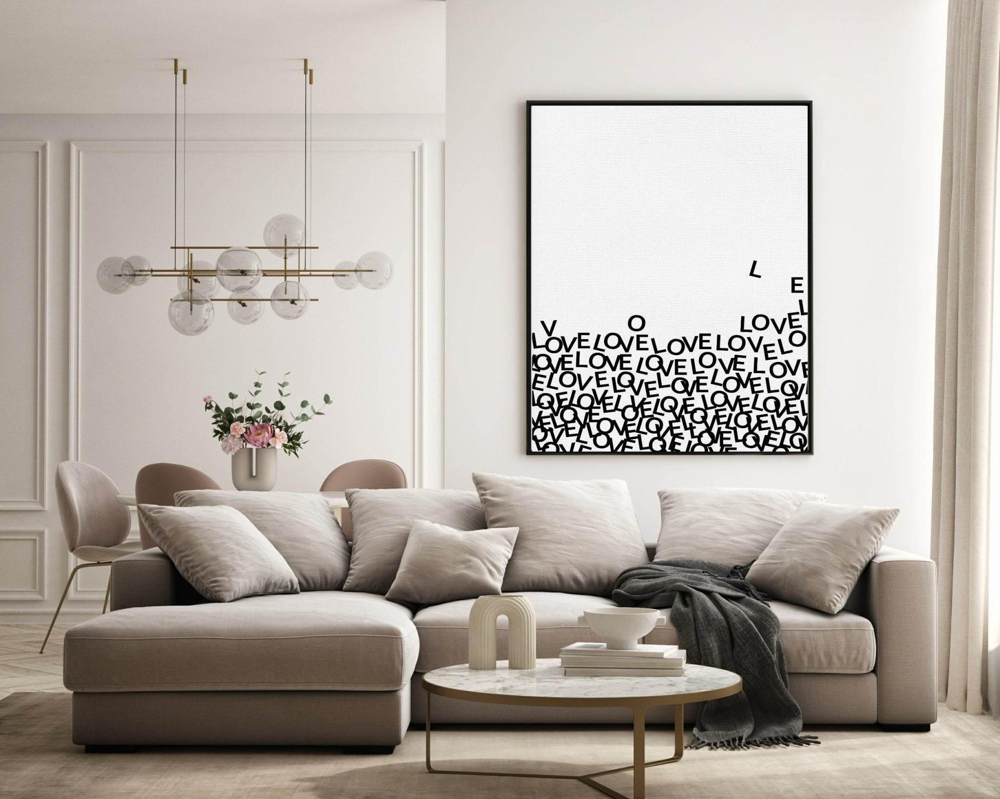 Love Letters Print | Monochrome Family & Love Wall Art - Larosier Prints