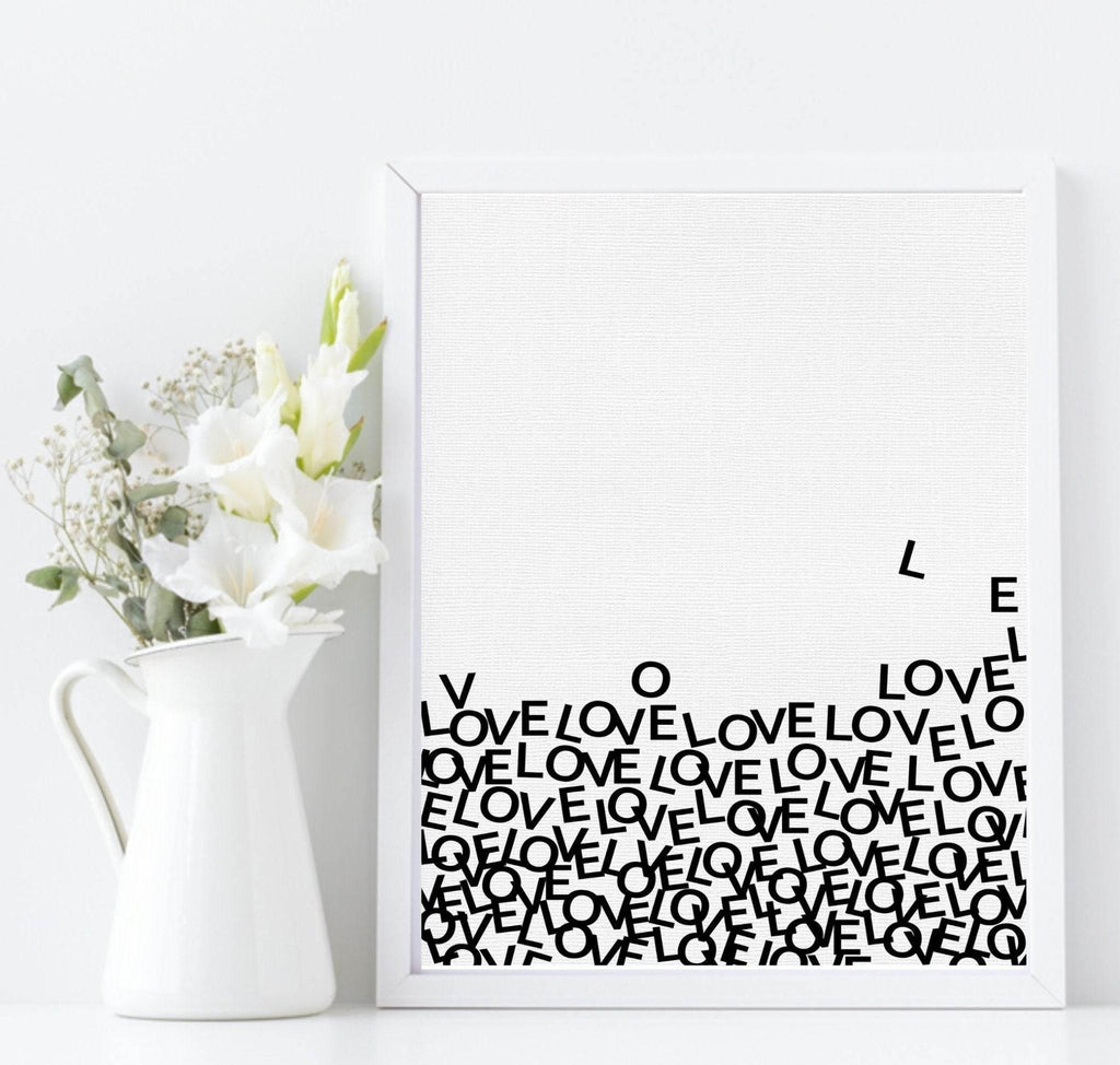 Love Letters Print | Monochrome Family & Love Wall Art - Larosier Prints