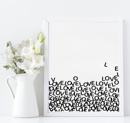 Love Letters Print | Monochrome Family & Love Wall Art