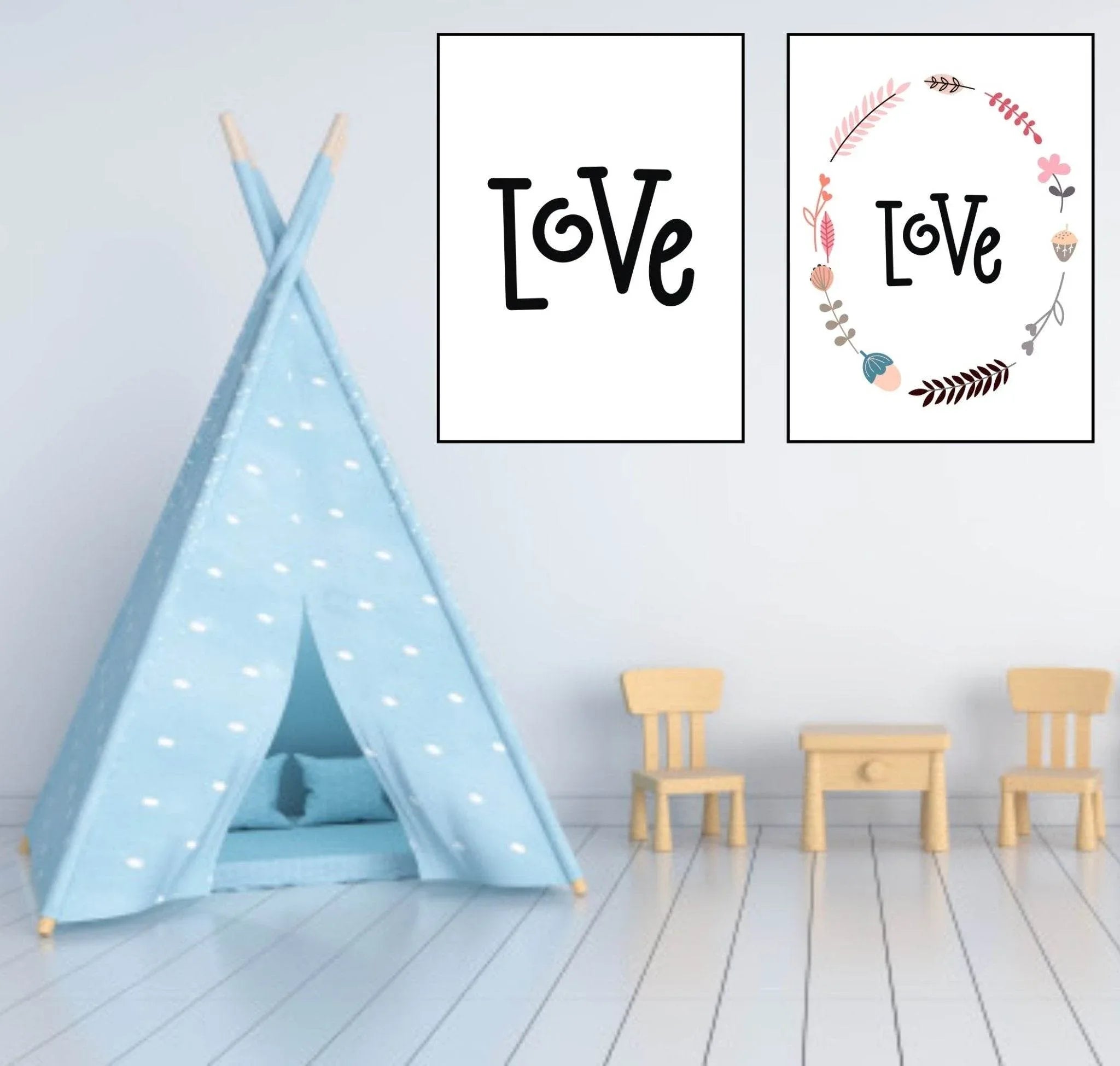 Love Print | Scandinavian Inspired Kids Wall Art - Larosier Prints