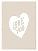 Love You Print | Heart Wall Art - Larosier Prints