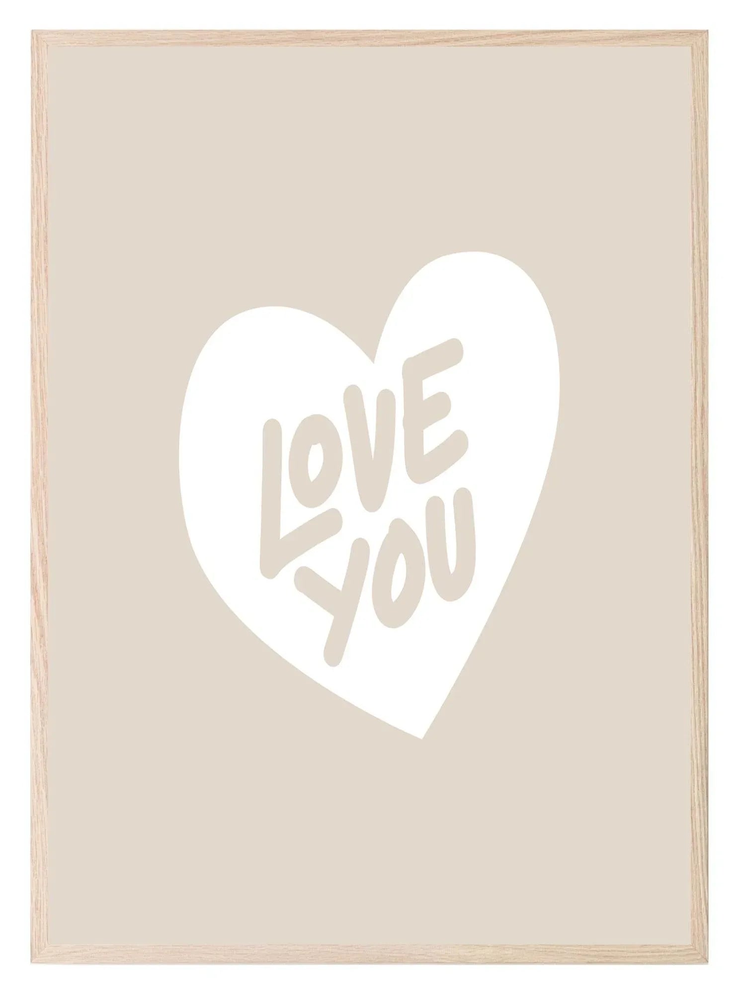 Love You Print | Heart Wall Art - Larosier Prints