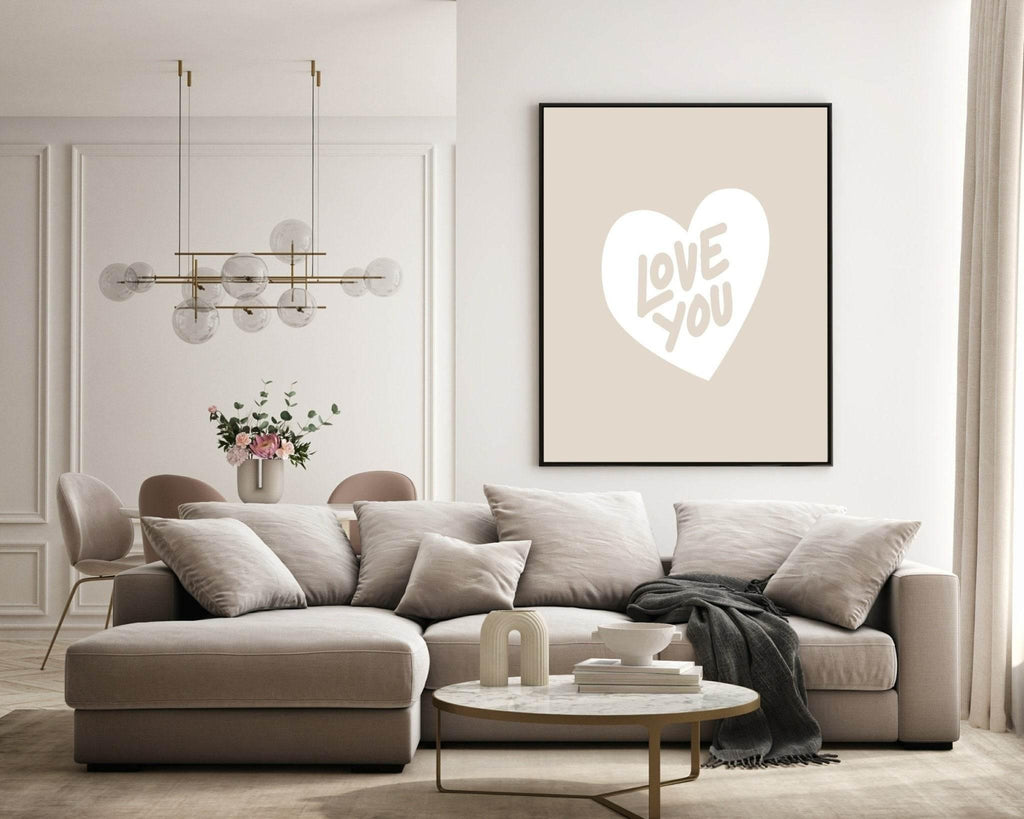 Love You Print | Heart Wall Art - Larosier Prints