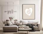 Love You Print | Heart Wall Art - Larosier Prints
