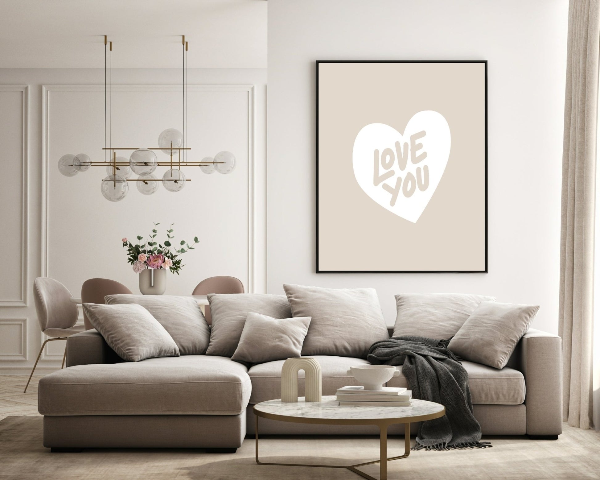 Love You Print | Heart Wall Art