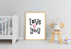 Love You Print | Scandinavian Inspired Kids Wall Art - Larosier Prints