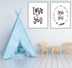 Love You Print | Scandinavian Inspired Kids Wall Art - Larosier Prints