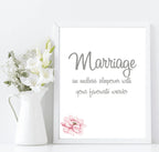 Marriage Definition Print | An Endless Sleepover With Your Favourite Weirdo | Family Wall Art | Customisable - Larosier Prints