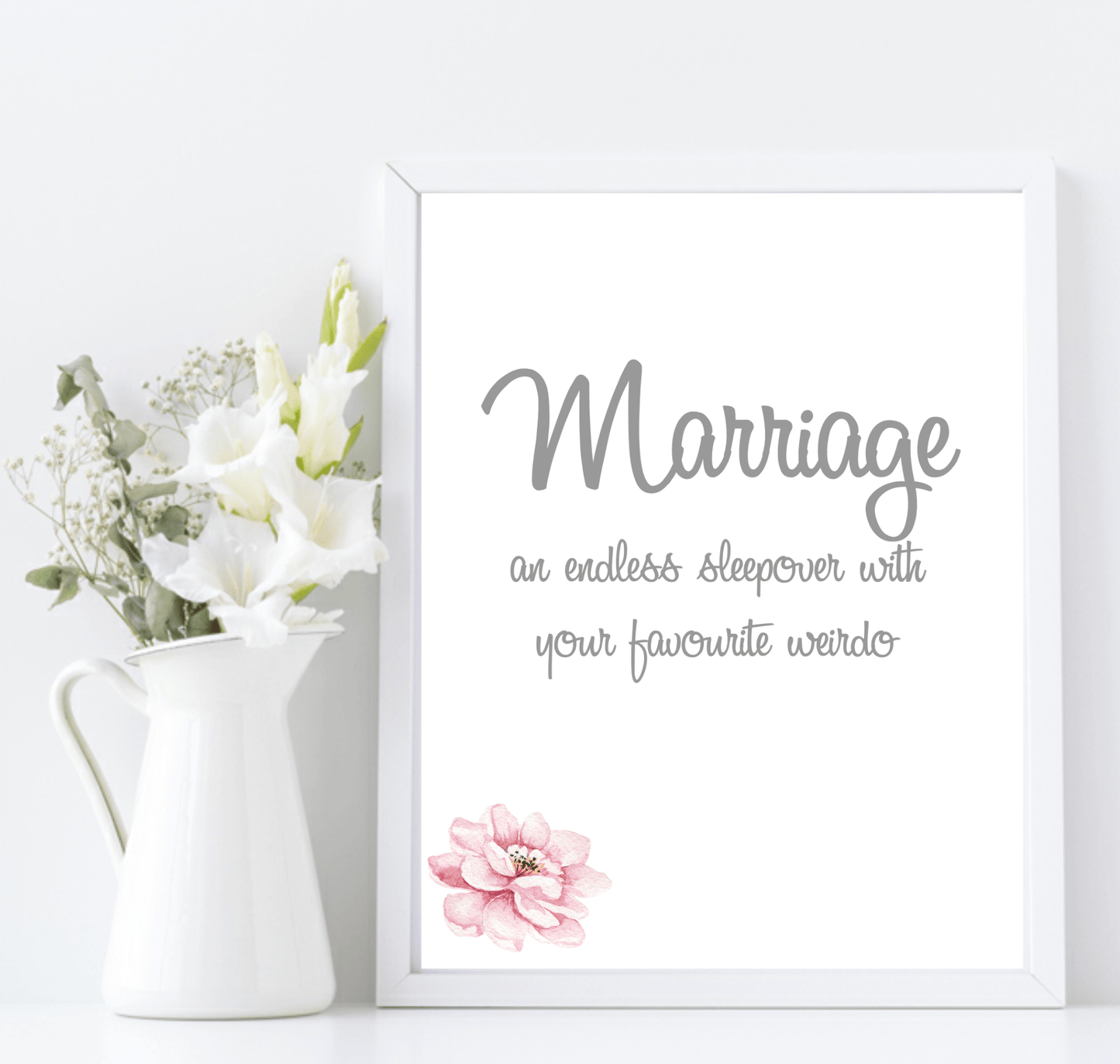 Marriage Definition Print | An Endless Sleepover With Your Favourite Weirdo | Family Wall Art | Customisable