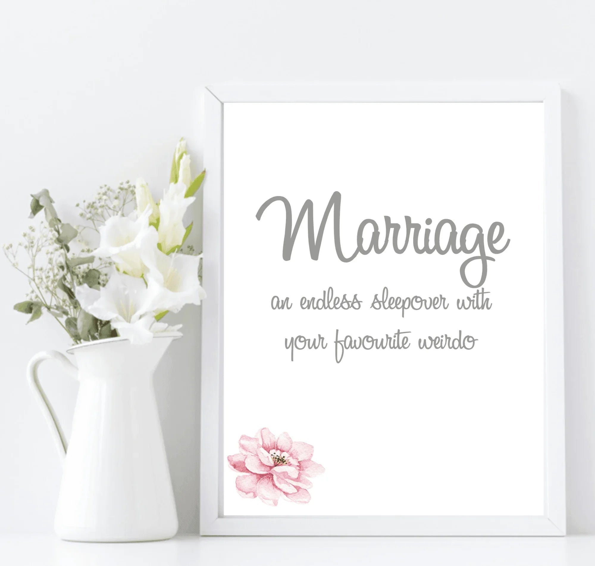 Marriage Definition Print | An Endless Sleepover With Your Favourite Weirdo | Family Wall Art | Customisable - Larosier Prints