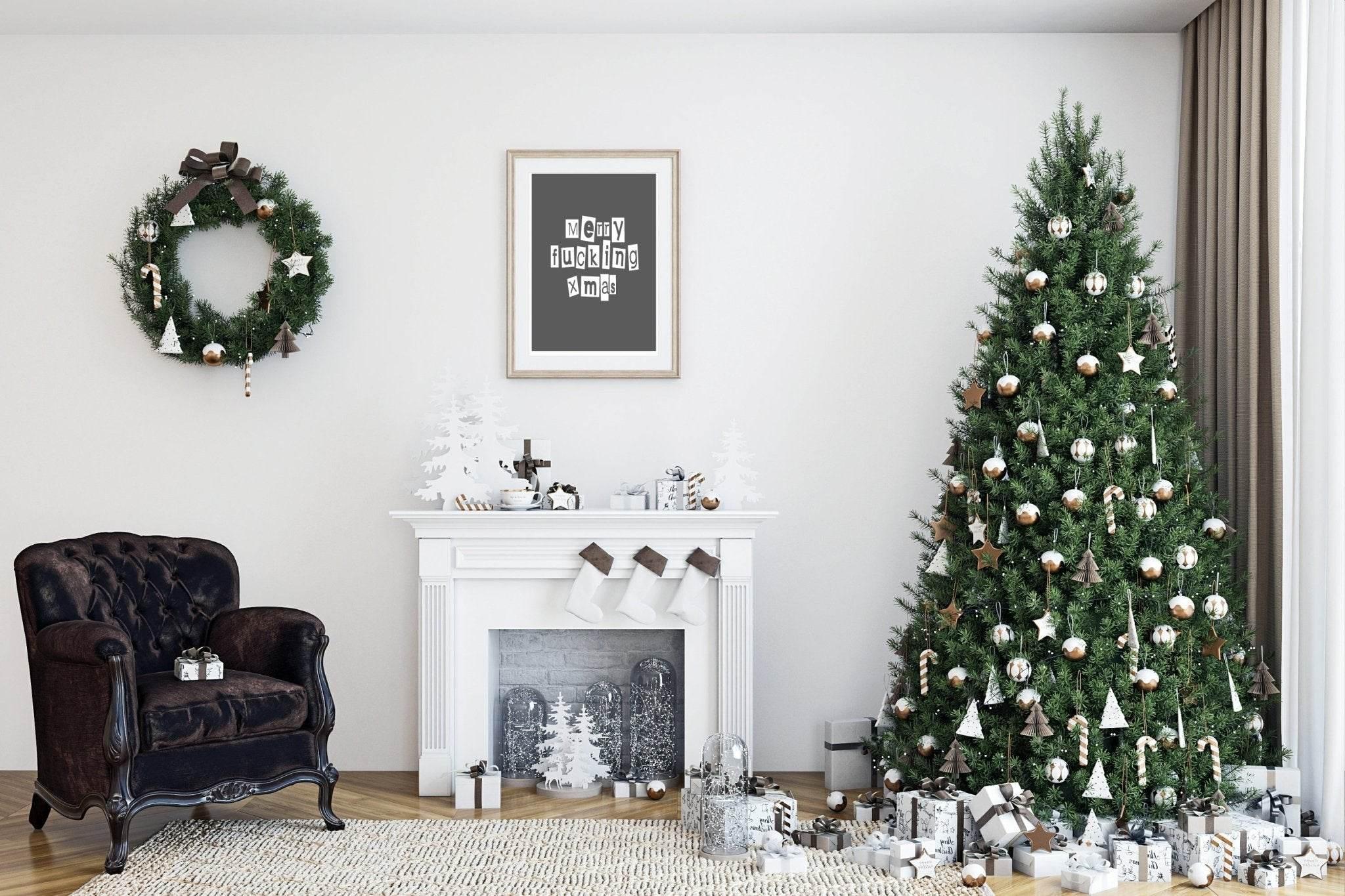 Merry Christmas Print | Rude Humour Wall Art | Customisable - Larosier Prints