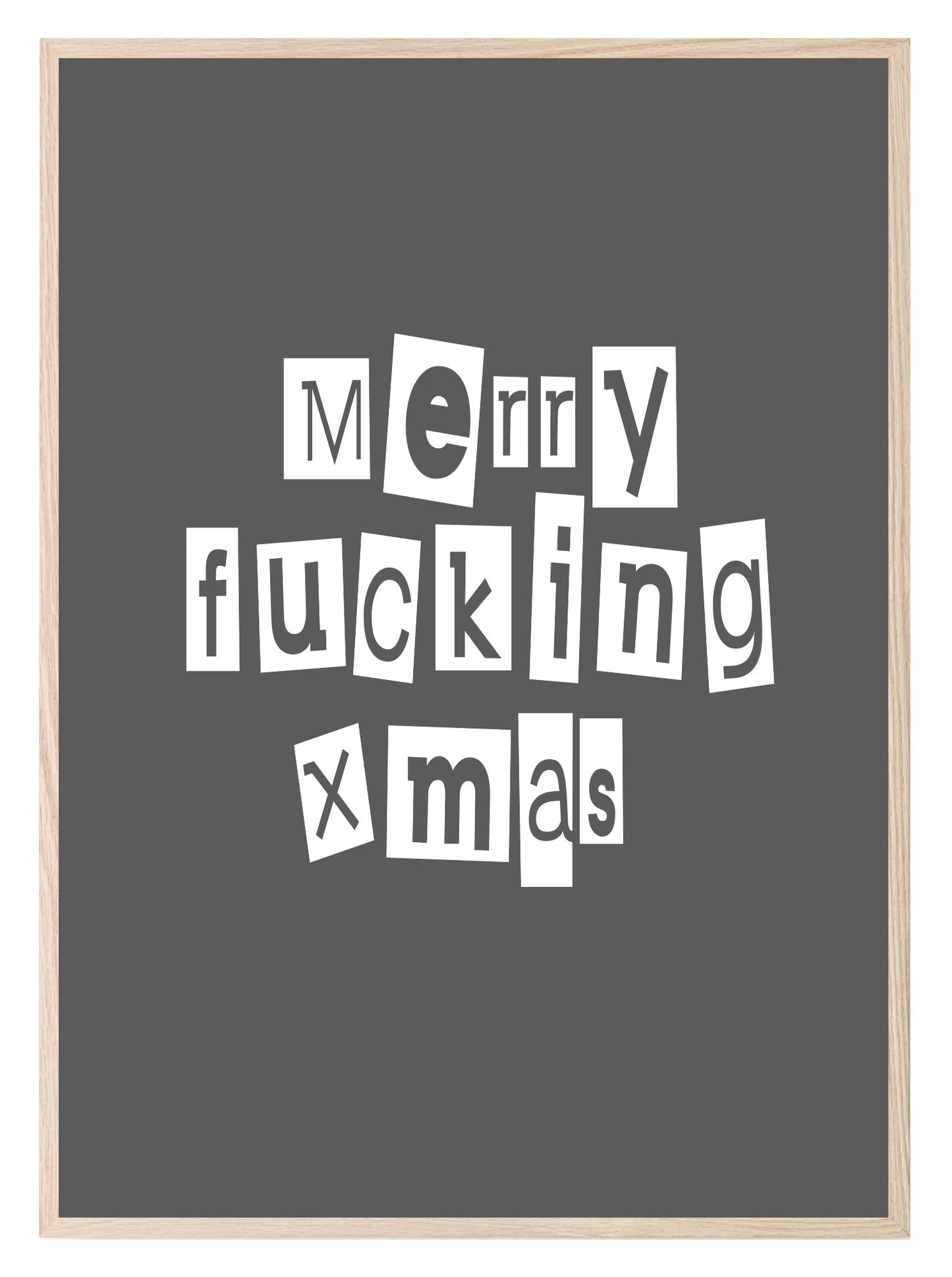 Merry Christmas Print | Rude Humour Wall Art | Customisable