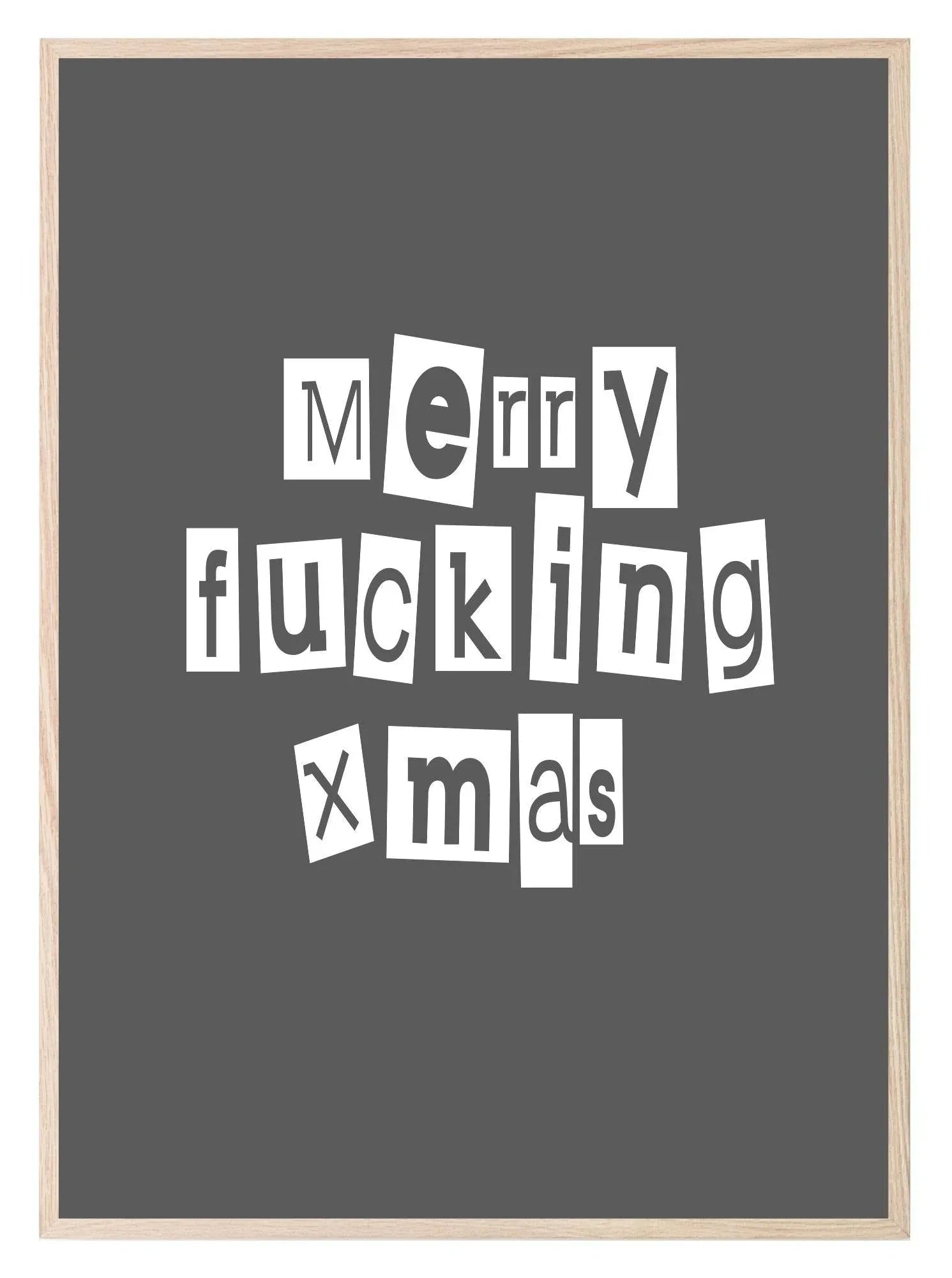 Merry Christmas Print | Rude Humour Wall Art | Customisable - Larosier Prints