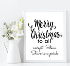 Merry Christmas To All Except *NAME* Print | Personalised Sweary Wall Art - Larosier Prints