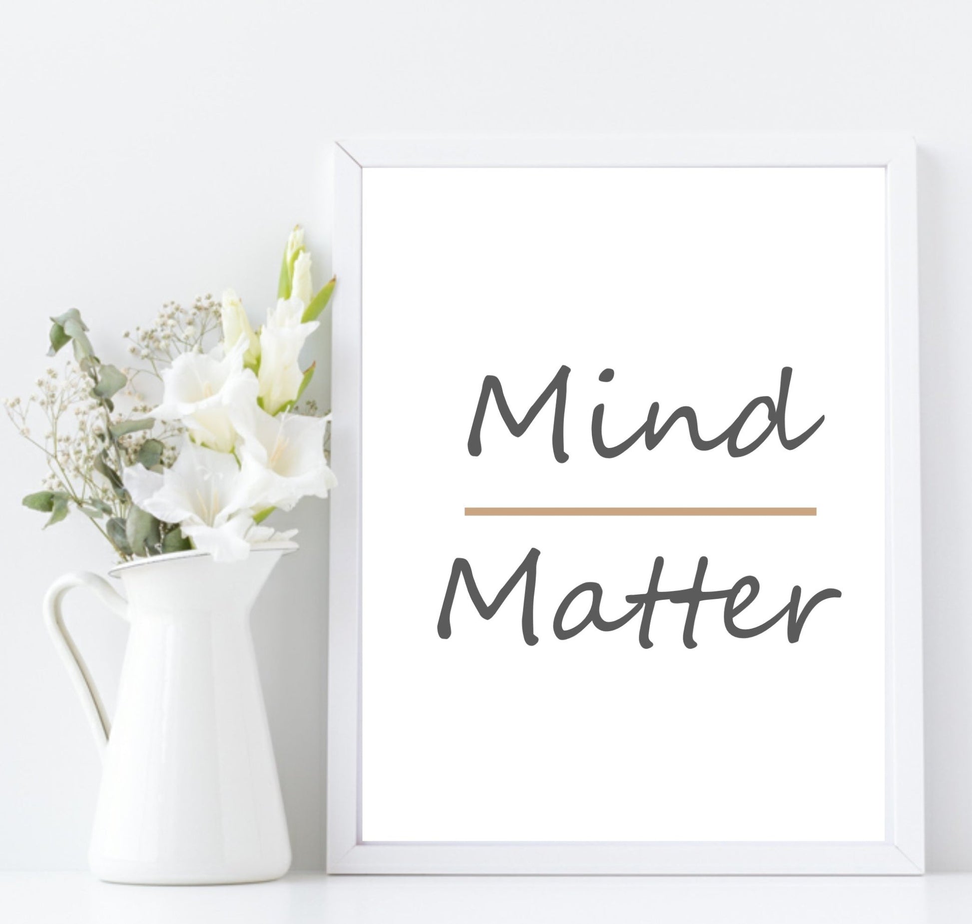 Mind Over Matter Print | Motivational Wall Art | Customisable