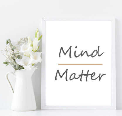 Mind Over Matter Print | Motivational Wall Art | Customisable