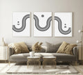 Modern Abstract Print set of 3 | Bright Or Grey Scale Wall Art - Larosier Prints