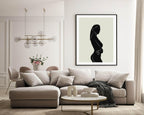 Monochrome Abstract Collection of 4 Prints | Rose Eyes , Woman , Line Floral , Black Sun Wall Art - Larosier Prints
