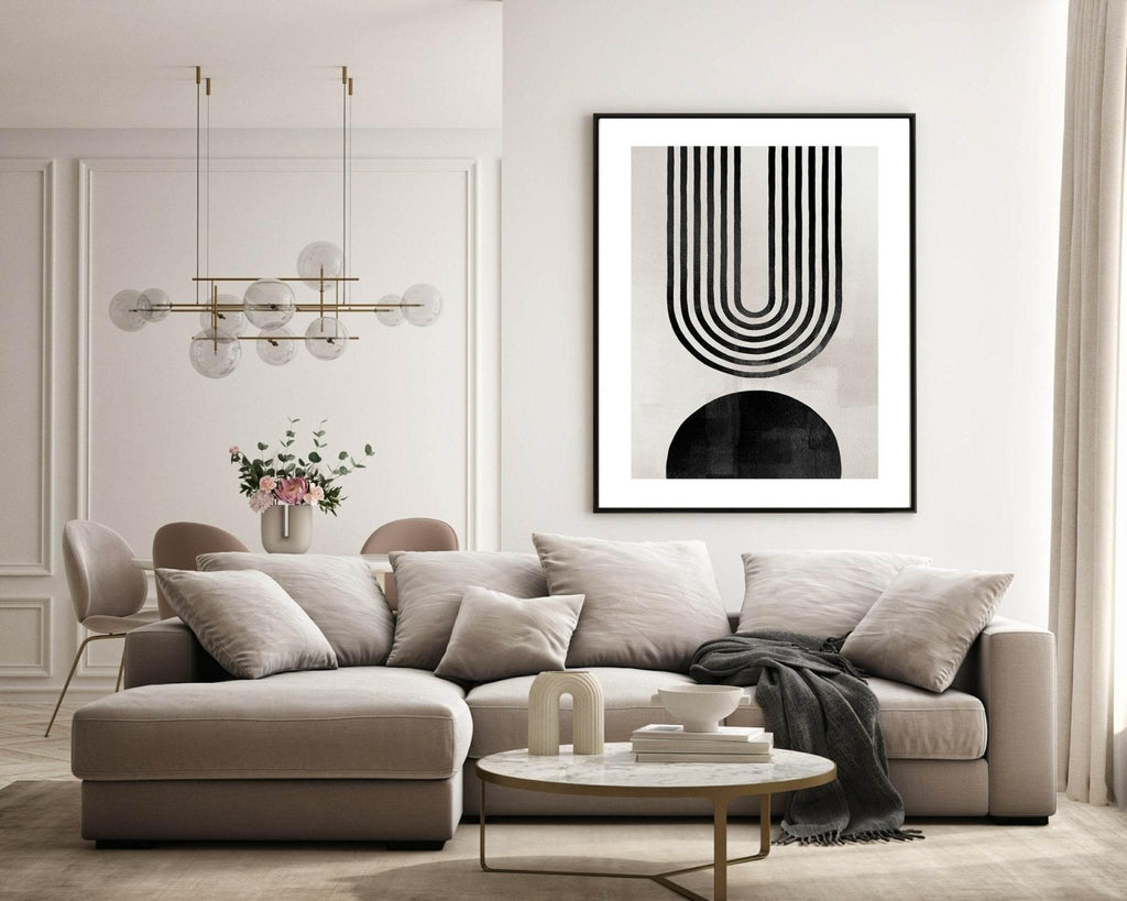 Monochrome Abstract Print | Berlin Arches Wall Art - Larosier Prints