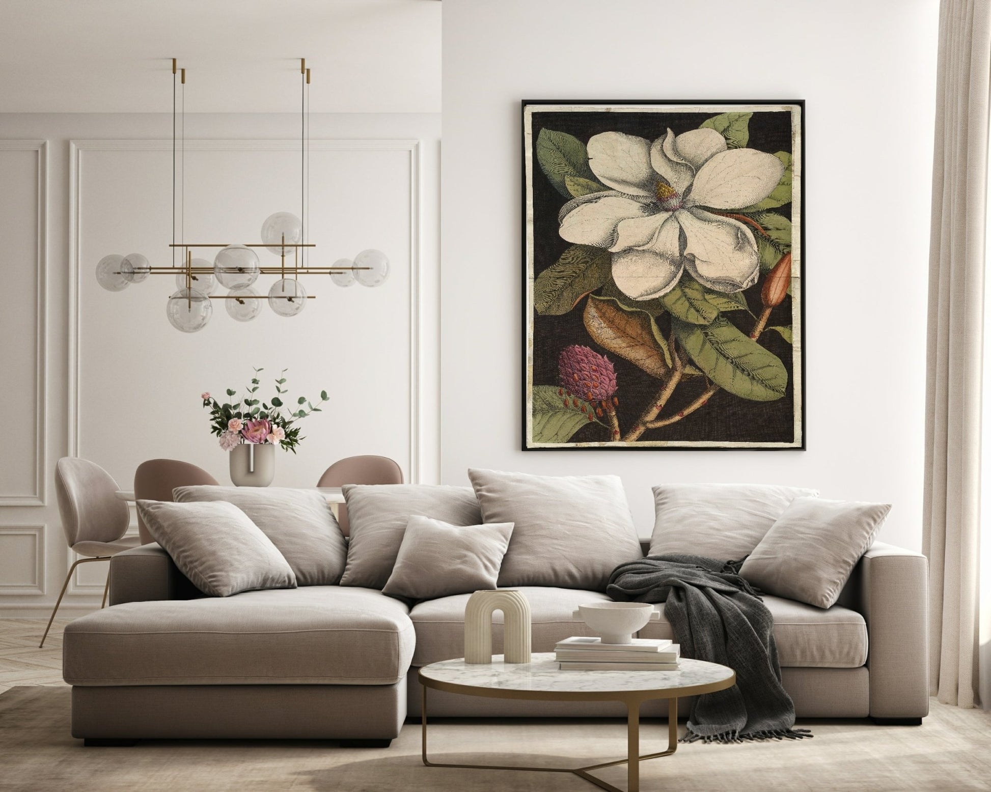 Moody Flower Print | Black Floral Wall Art