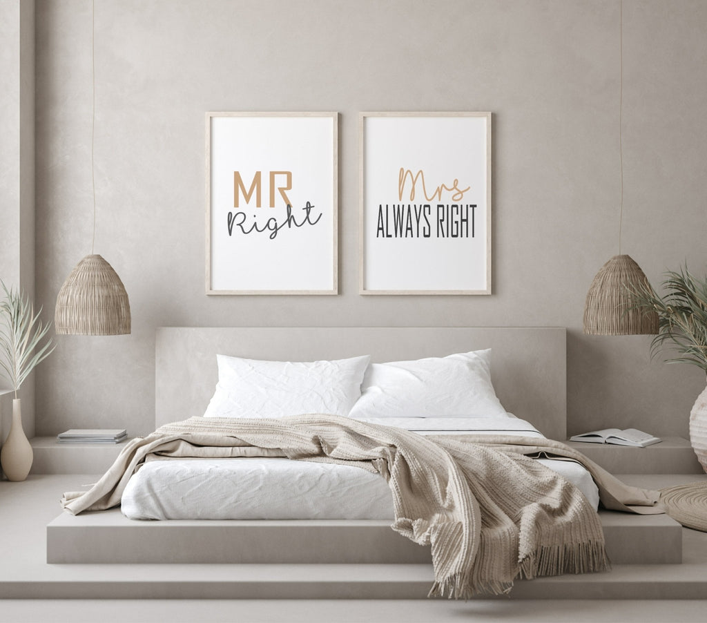 Mr right and outlet mrs always right pillows