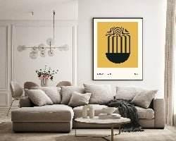 Mustard Minimalist Print | Abstract Wall Art - Larosier Prints