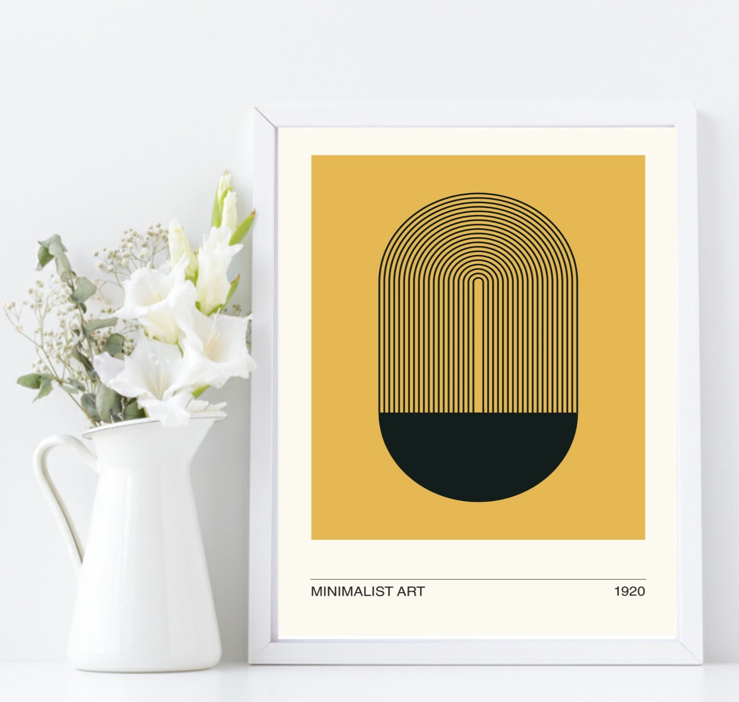 Mustard Minimalist Print | Abstract Wall Art