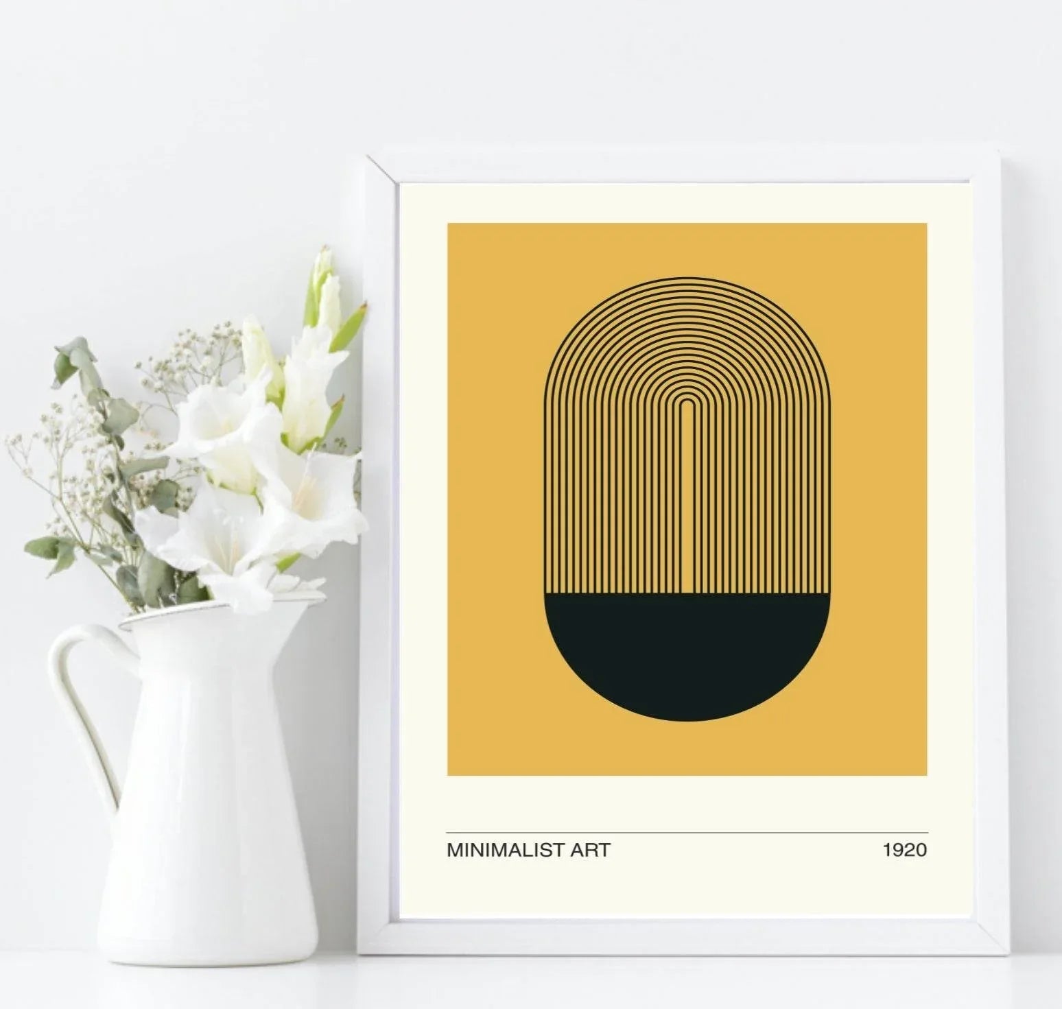 Mustard Minimalist Print | Abstract Wall Art - Larosier Prints