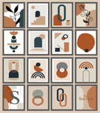 Navy, Rust & Tan Abstract Prints Collection | Modern Wall Art - Larosier Prints