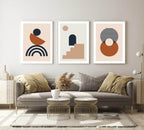 Navy, Rust & Tan Abstract Prints Collection | Modern Wall Art - Larosier Prints