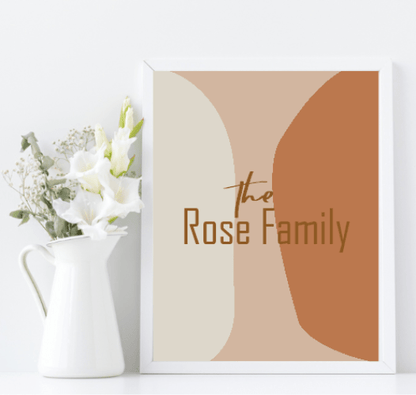 Navy, Rust & Tan Abstract Prints Collection | Modern Wall Art Abstract Family Name