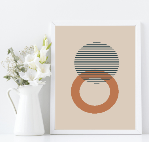 Navy, Rust & Tan Abstract Prints Collection | Modern Wall Art Marry Me