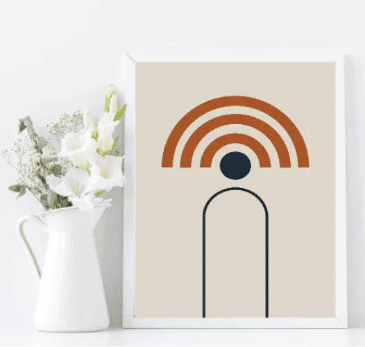 Navy, Rust & Tan Abstract Prints Collection | Modern Wall Art - Larosier Prints