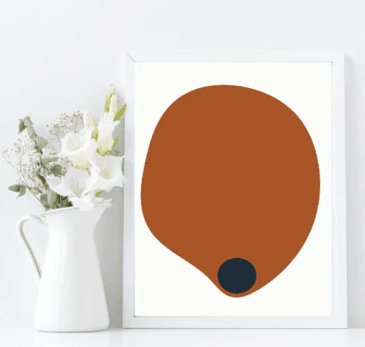 Navy, Rust & Tan Abstract Prints Collection | Modern Wall Art - Larosier Prints