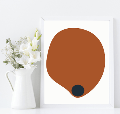 Navy, Rust & Tan Abstract Prints Collection | Modern Wall Art Splat