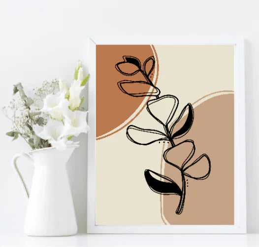 Navy, Rust & Tan Abstract Prints Collection | Modern Wall Art - Larosier Prints