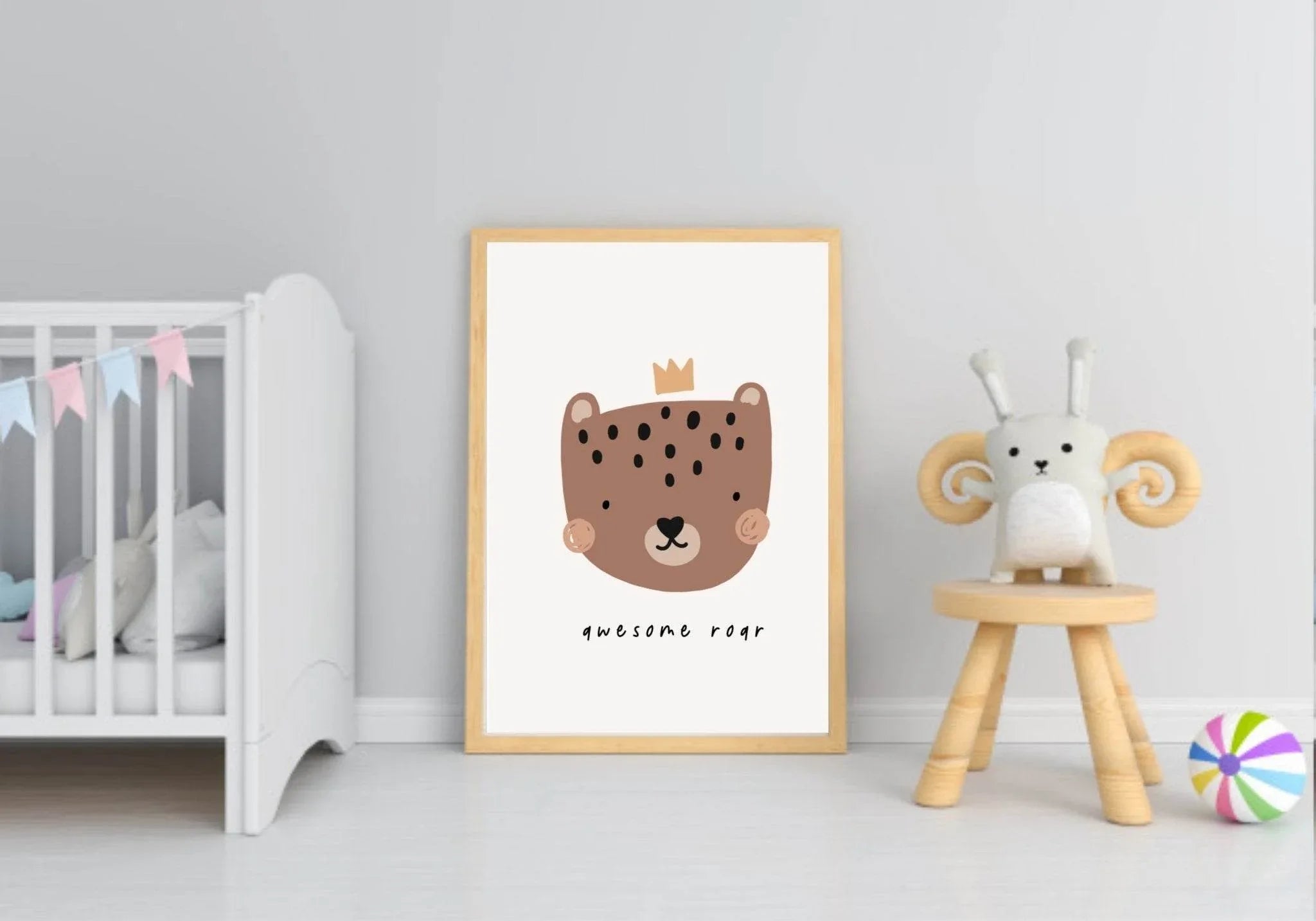 Neutral Nursery Collection Prints | Vol.1 | Personalized Polka Dot Print Initial And Name | - Larosier Prints