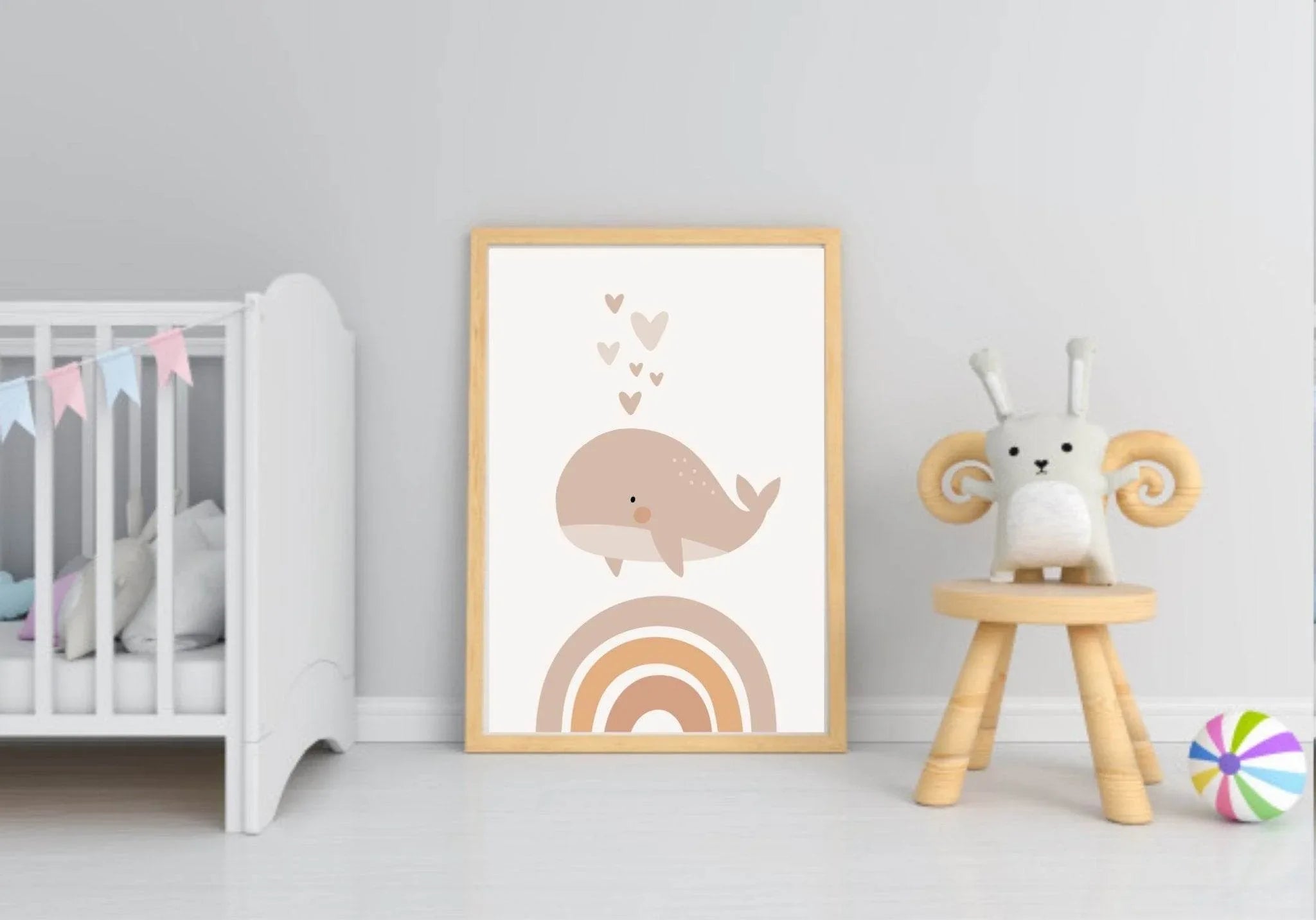 Neutral Nursery Collection Prints | Vol.1 | Personalized Polka Dot Print Initial And Name | - Larosier Prints