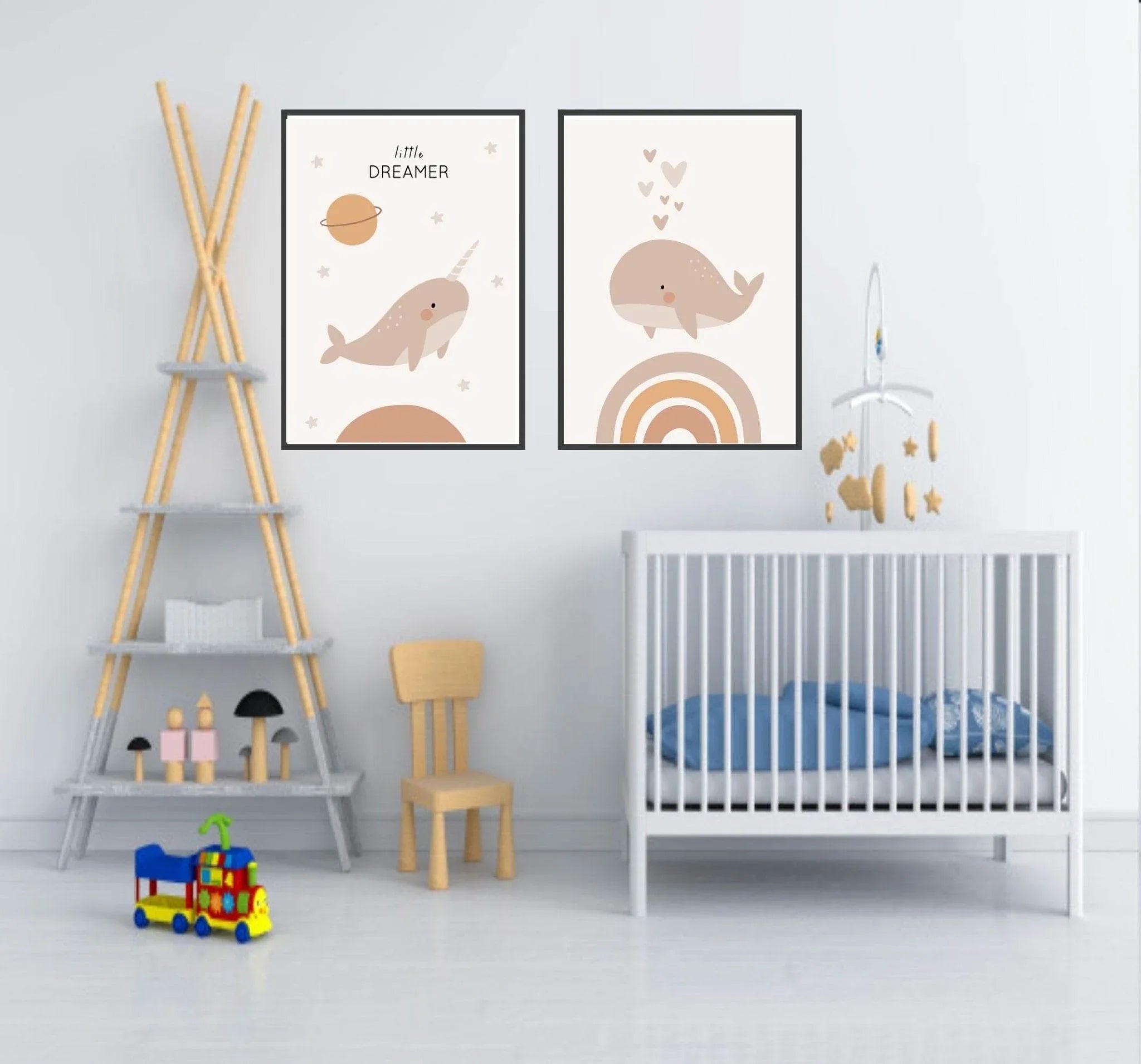 Neutral Nursery Collection Prints | Vol.1 | Personalized Polka Dot Print Initial And Name | - Larosier Prints