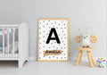 Neutral Nursery Collection Prints | Vol.1 | Personalized Polka Dot Print Initial And Name | - Larosier Prints
