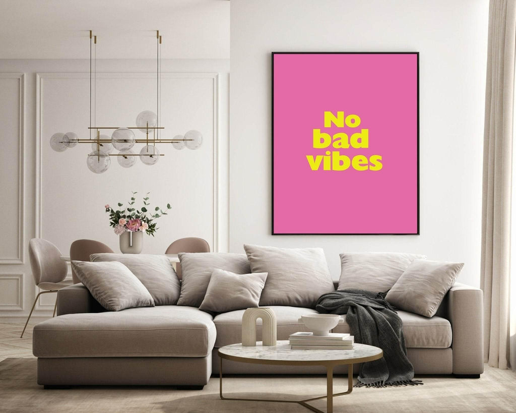 No Bad Vibes Print | Bright Wall Art | Customisable - Larosier Prints