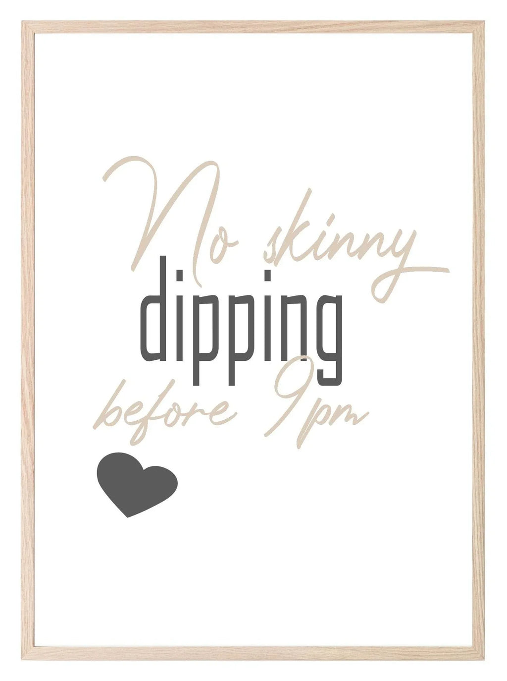No Skinny Dipping Before 9PM Print | Hot Tub Wall Art | Customisable - Larosier Prints