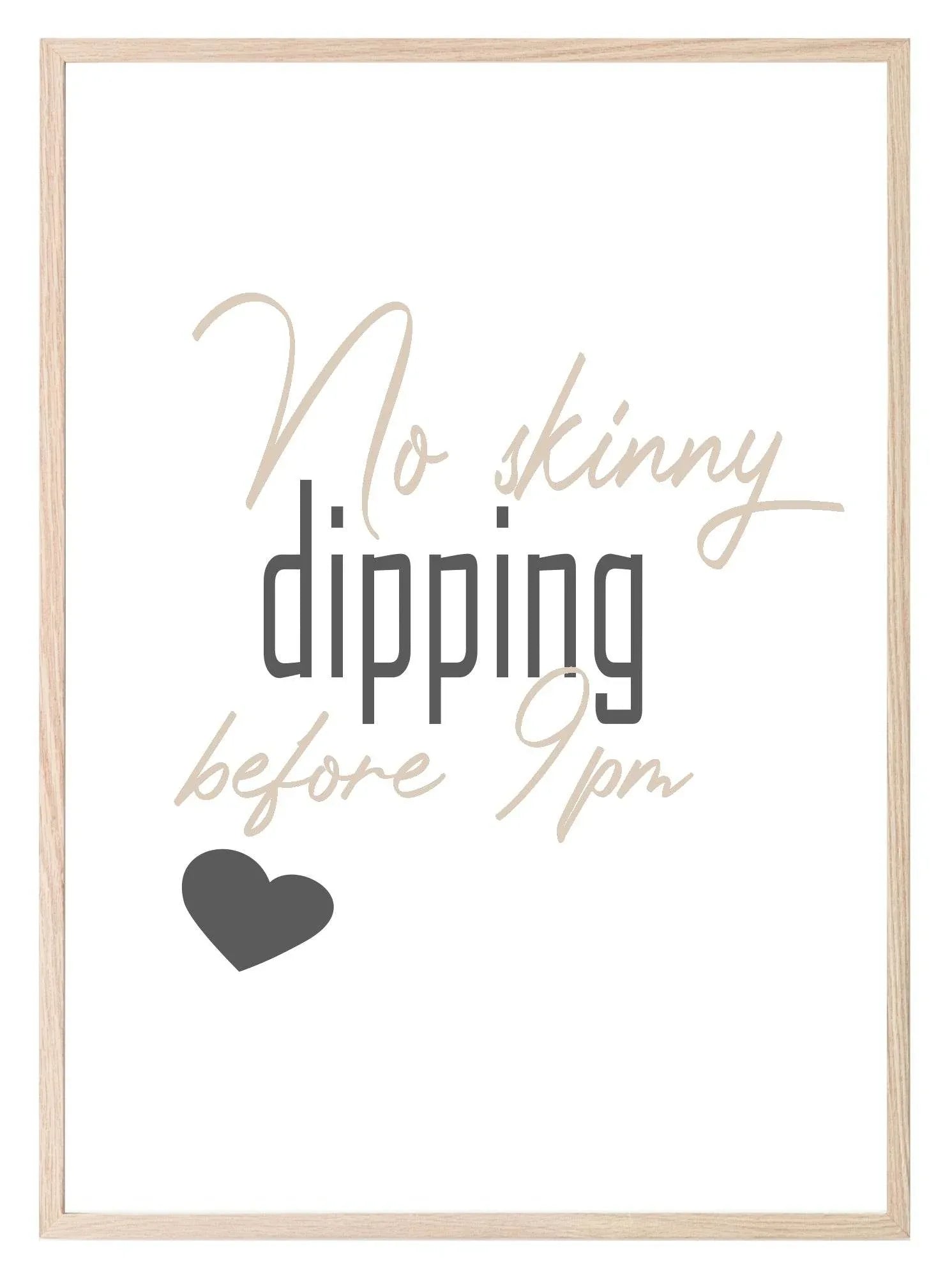 No Skinny Dipping Before 9PM Print | Hot Tub Wall Art | Customisable - Larosier Prints