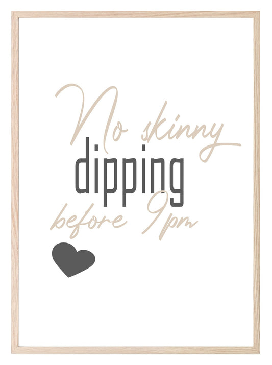 No Skinny Dipping Before 9PM Print | Hot Tub Wall Art | Customisable