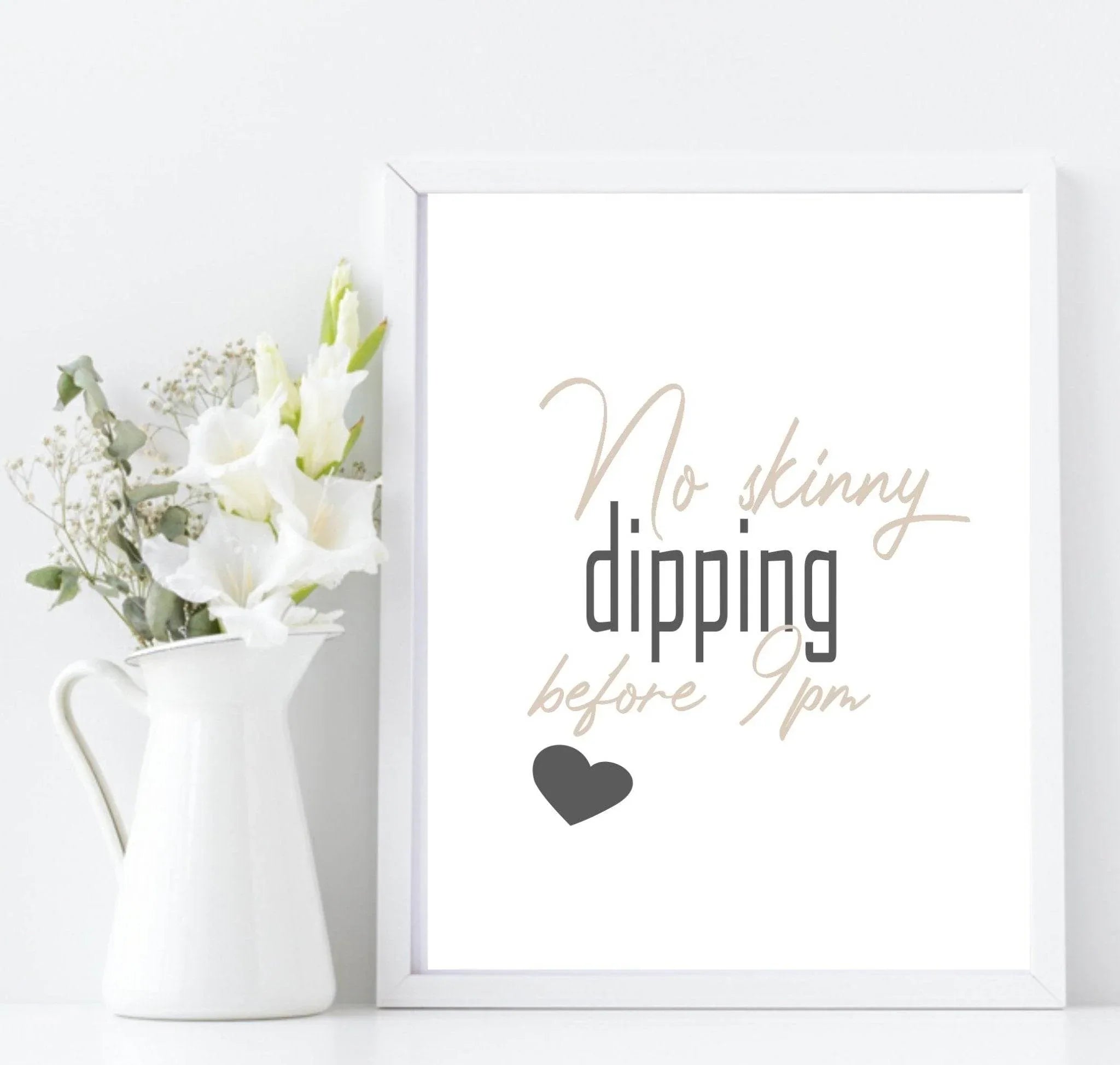 No Skinny Dipping Before 9PM Print | Hot Tub Wall Art | Customisable - Larosier Prints
