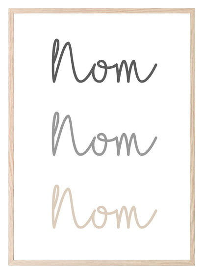 Nom Nom Nom Print | Kitchen Wall Art | Customisable